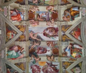 Plafond chapelle Sixtine La Création d'Adam par Michel-Ange Rome.
