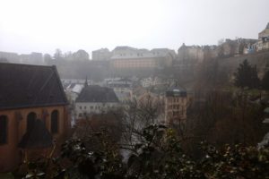 Vue sur le grund, ville basse Luxembourg ville.