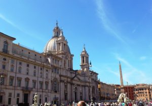 La place Navone (piazza Navona) Rome.