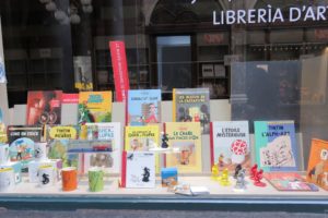 Vitrines Tintin des galeries royales Saint-Hubert Bruxelles.