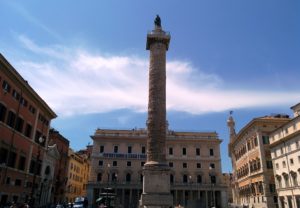 La place de la colonne (piazza Colonna) Rome.