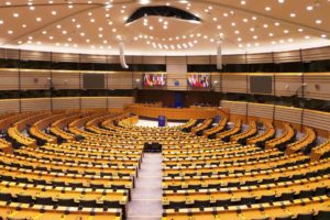 Hémicycle du Parlement Européen Bruxelles.