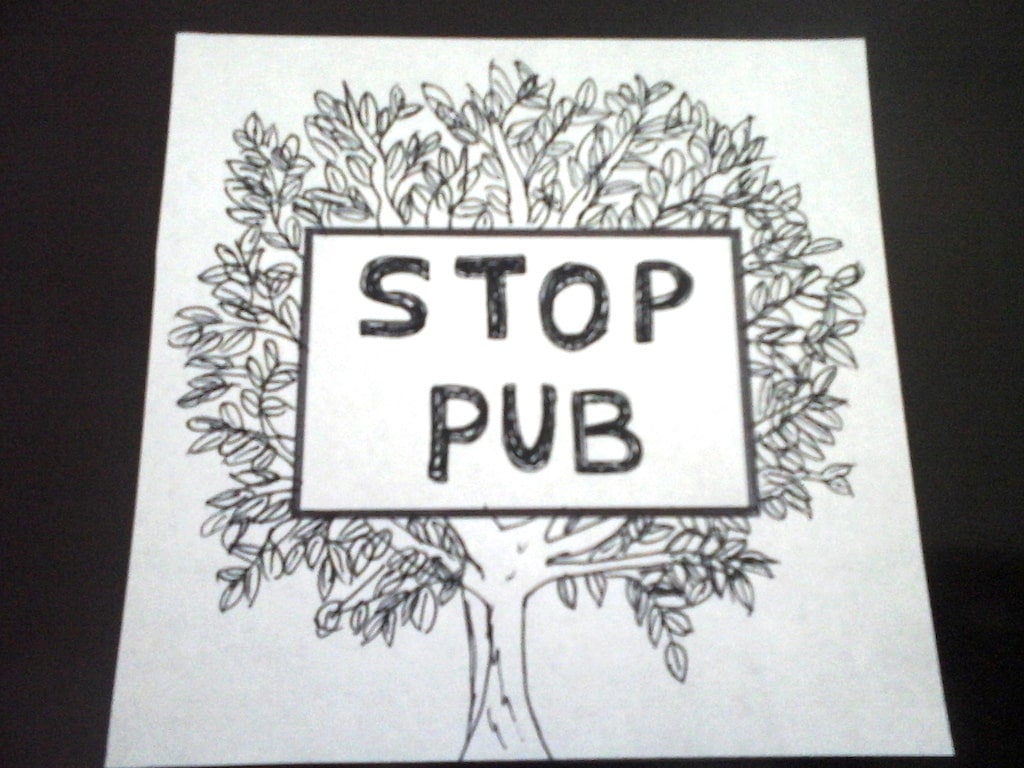 Stop pub fait-maison pour boîte aux lettres.