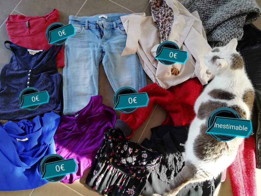 Ensemble de vêtements récupérés via le don pour un total de 0€