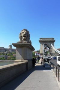 Lion du pont des Chaînes à Budapest