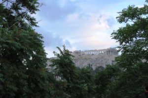 Vue sur l'Acropole à Athènes