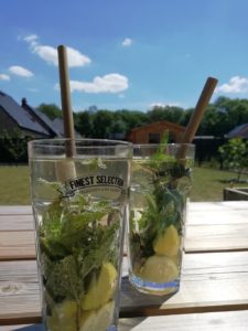 Mojitos avec des pailles en bambou