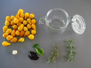 Ingrédients nécessaires pour mes pickles de tomates