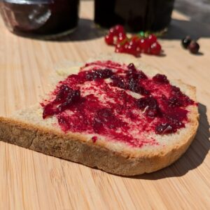 Tartine de gelée de groseilles et de cassis