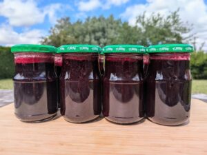 Pots de gelée de groseilles et cassis