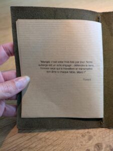 Citation de Florent Ladeyn sur le menu