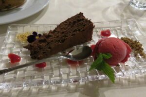 Dessert du restaurant Kunstelj à Radovljica en Slovénie