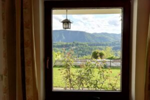 Vue depuis notre fenêtre à Radovljica en Slovénie